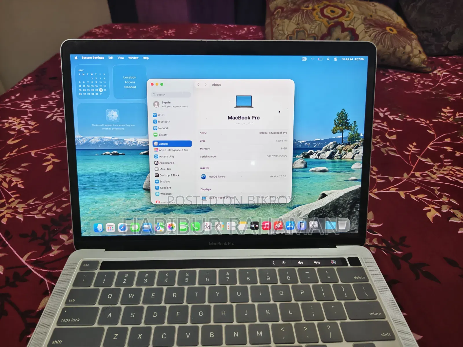 Laptop Apple MacBook Pro 2020 M1 8GB Apple M1 HDD+SSD 256GB