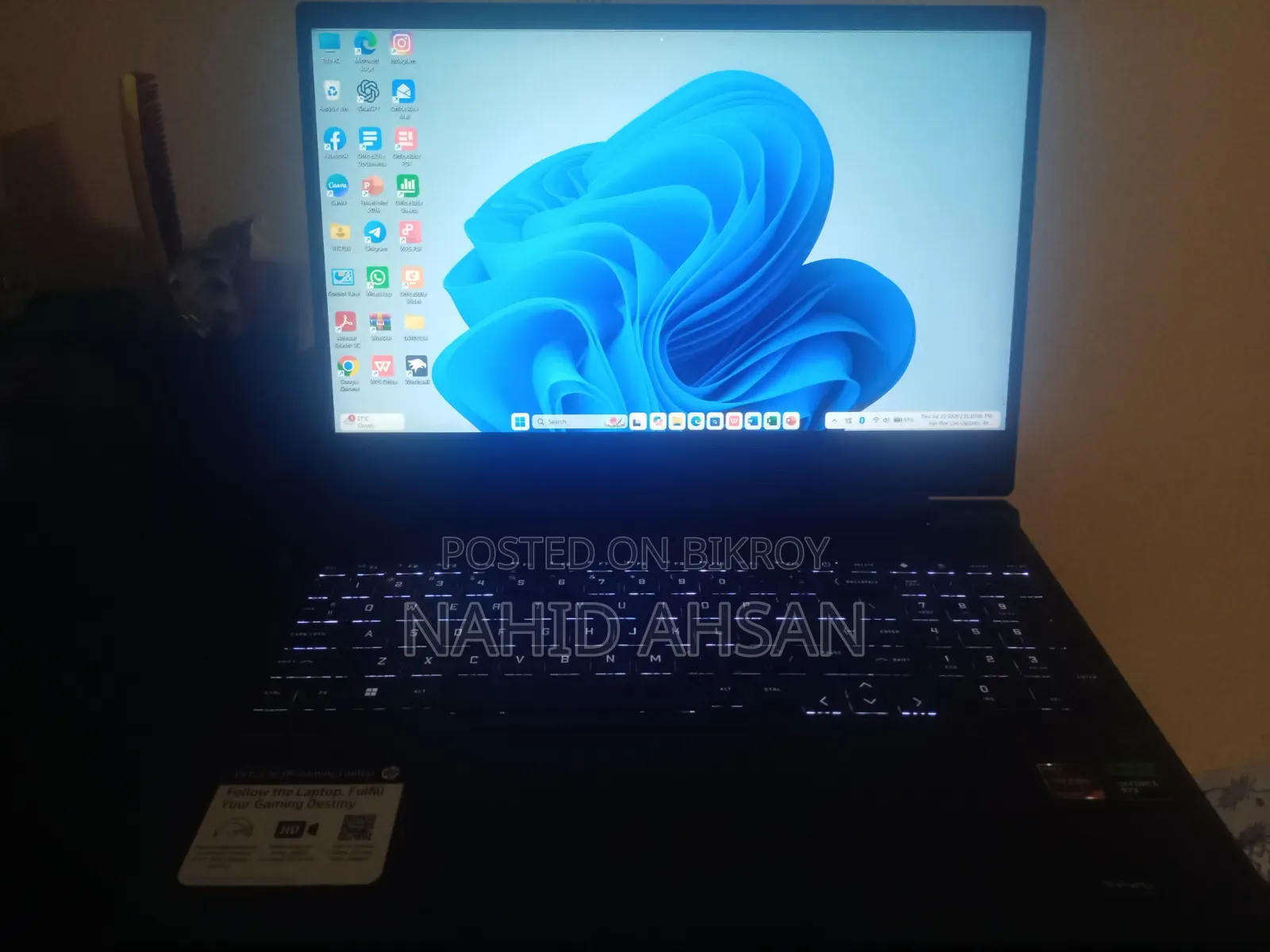 HP Victus 15 8GB Intel Core i7 256GB SSD Laptop