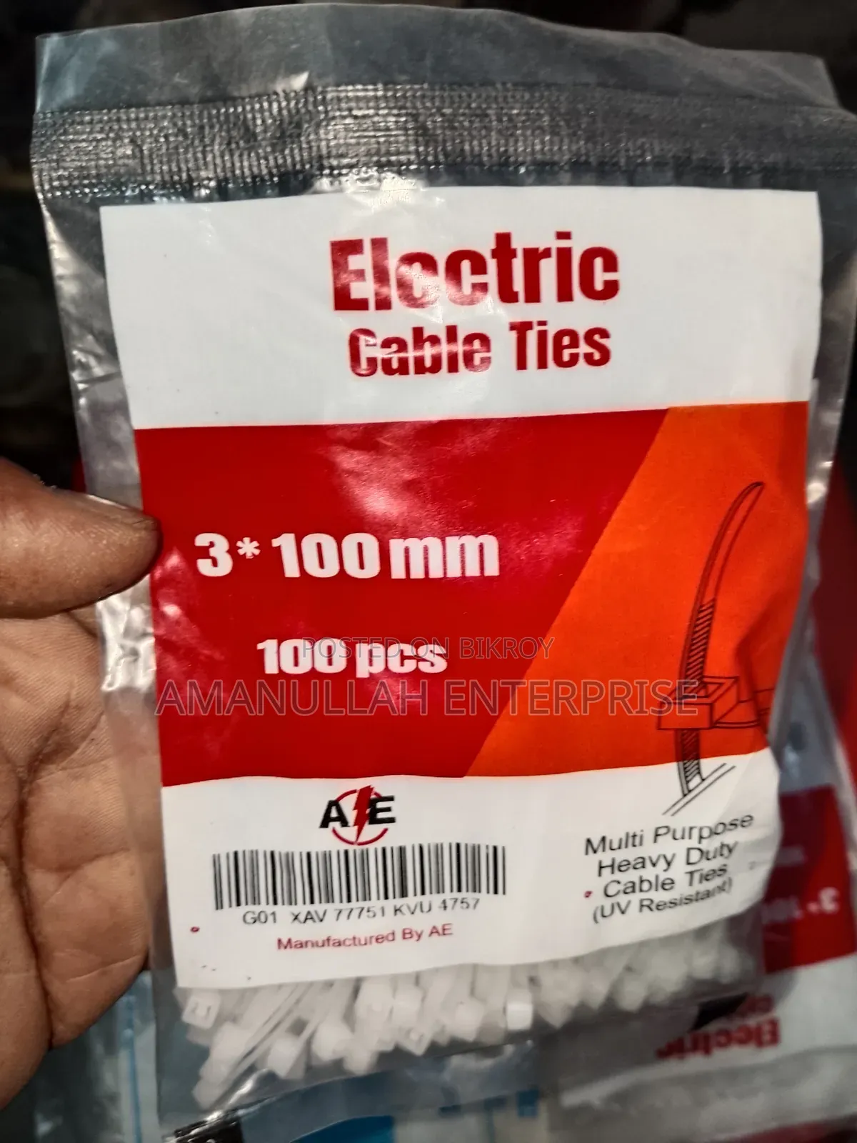 Buy Heavy Duty Electric Cable Ties 3x100mm | UV Resistant (05 Pack)