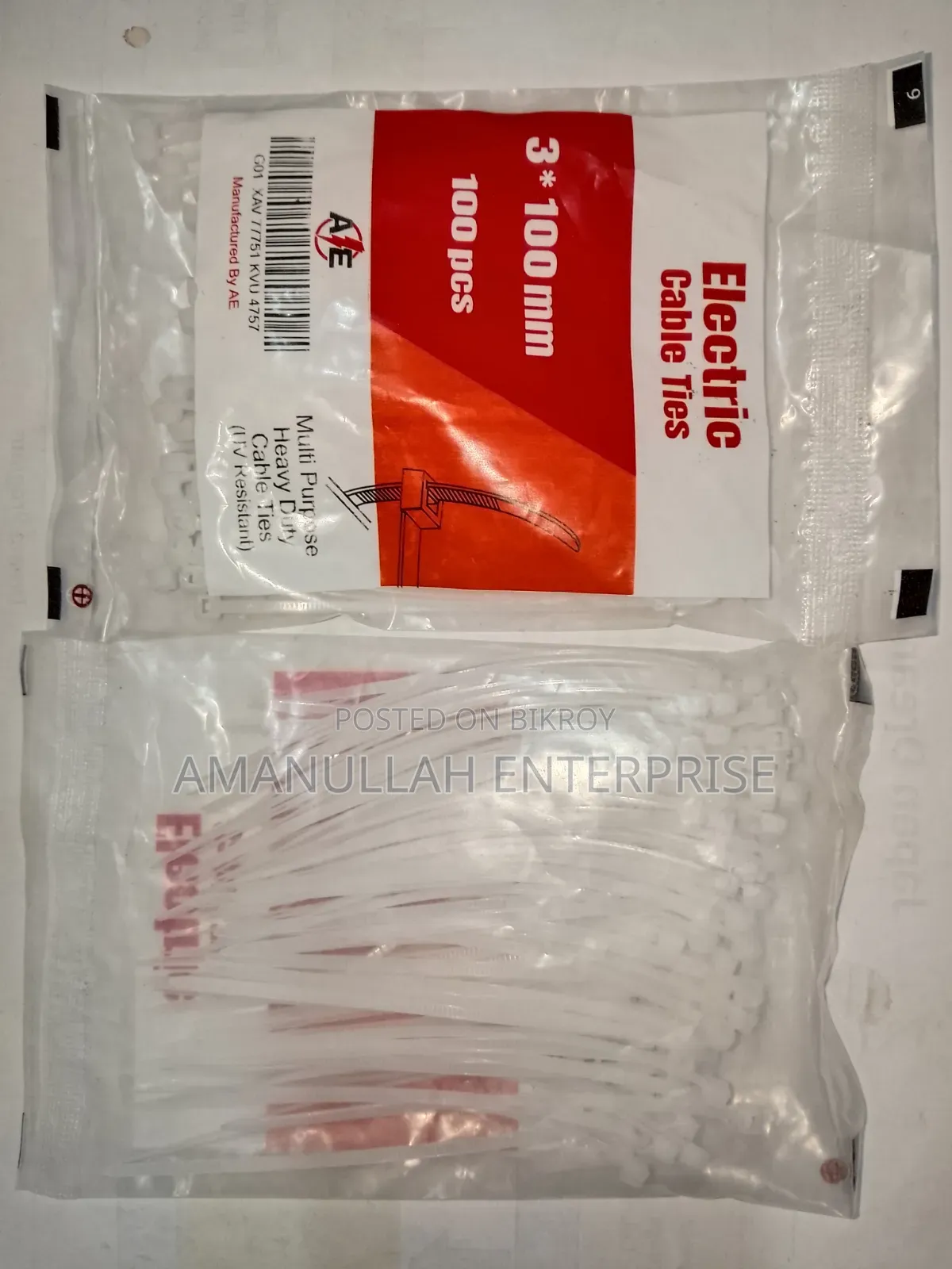 Buy Heavy Duty Electric Cable Ties 3x100mm | UV Resistant (05 Pack)