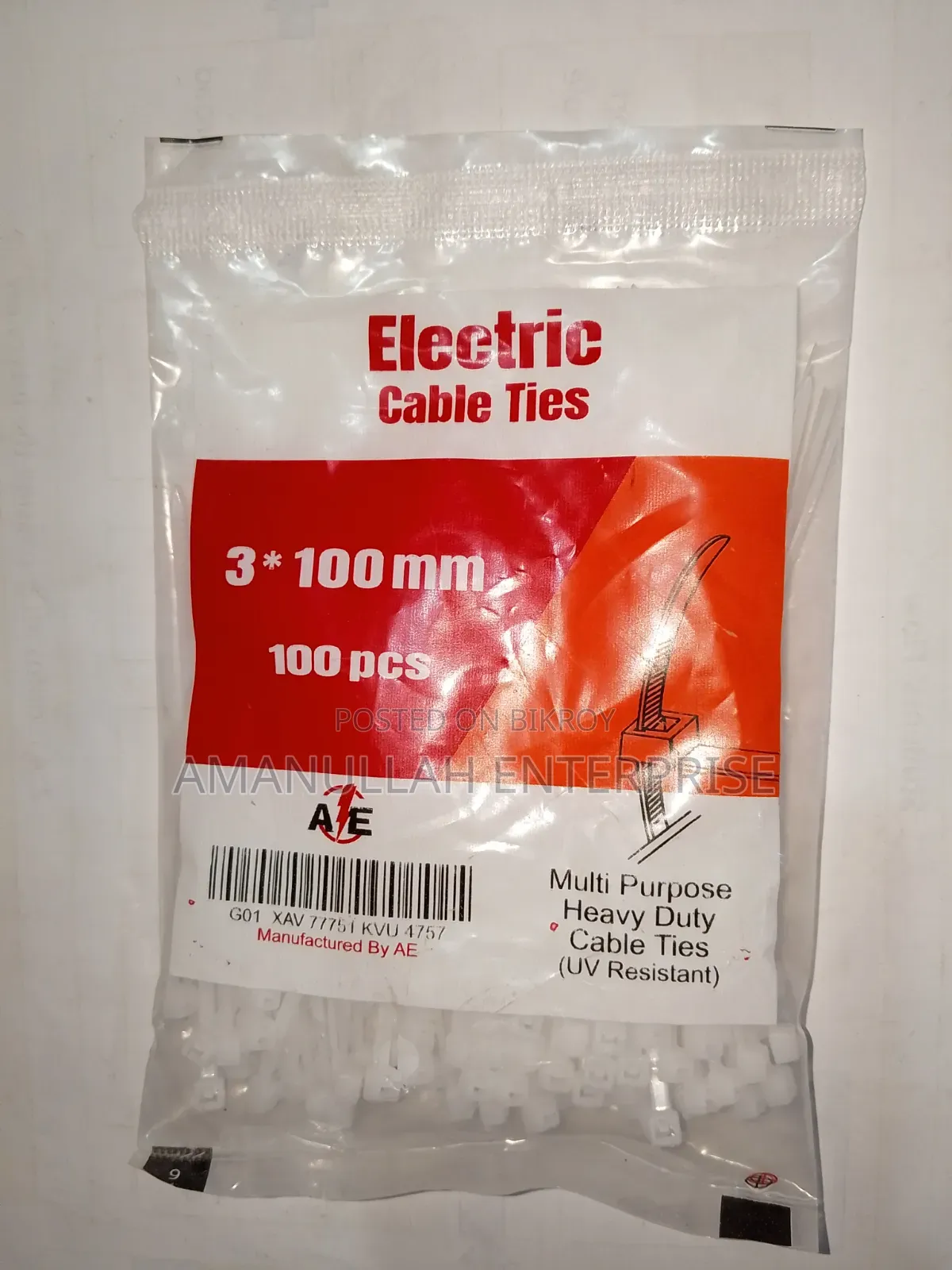 Buy Heavy Duty Electric Cable Ties 3x100mm | UV Resistant (05 Pack)