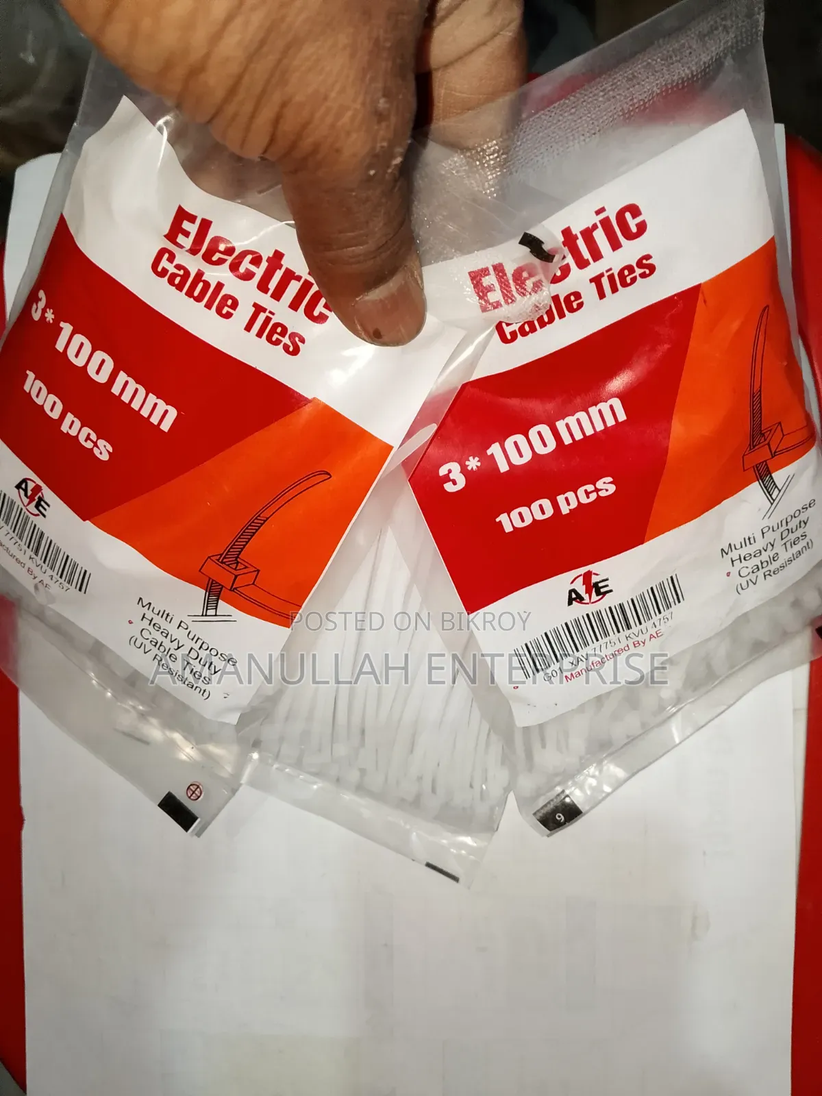 Buy Heavy Duty Electric Cable Ties 3x100mm | UV Resistant (05 Pack)