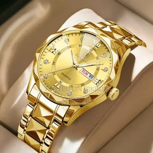 BINBOND Premium Golden Quartz Men's Watch