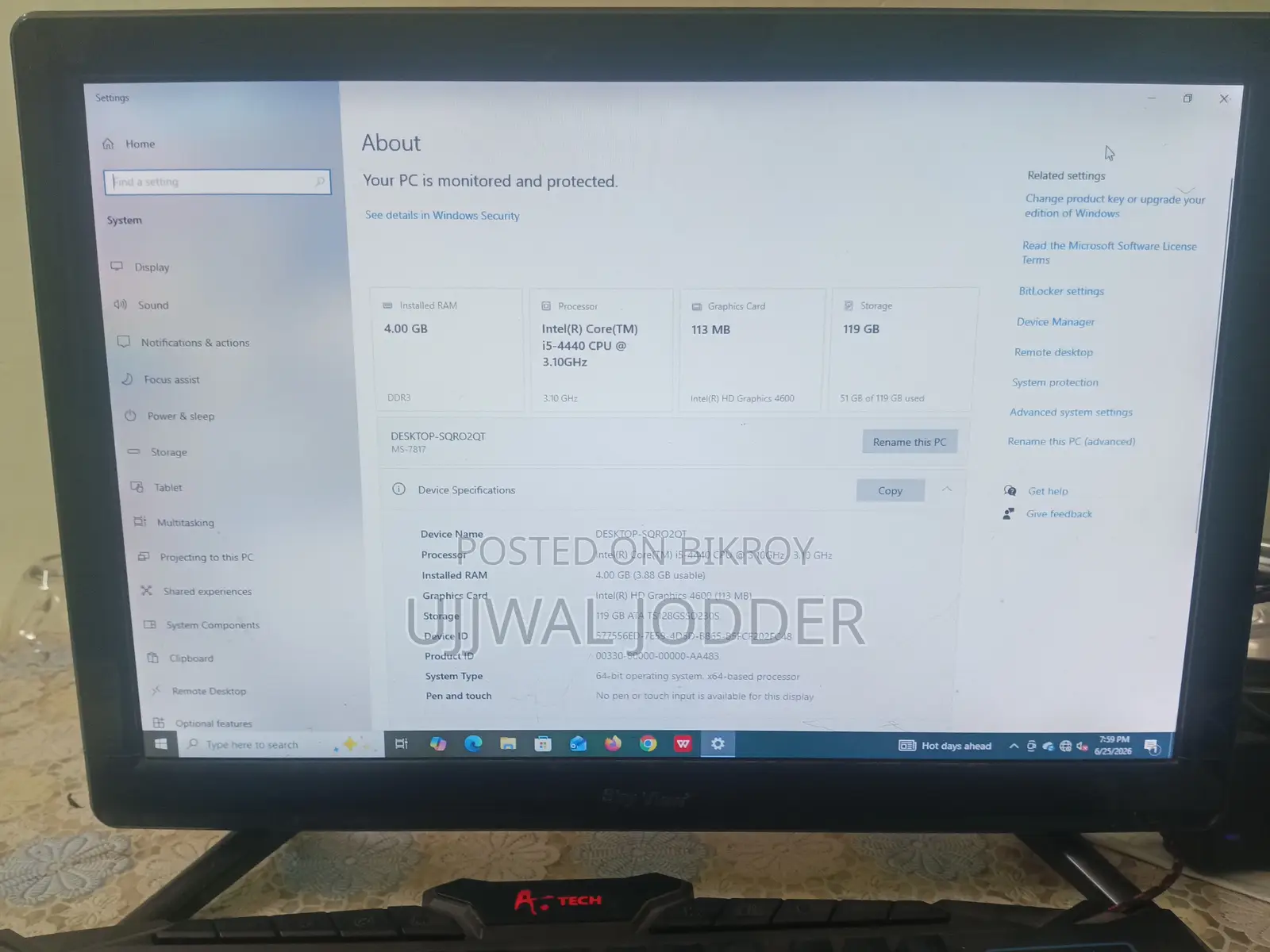 Desktop Computer Gigabyte GB-BLPD-5005 4GB RAM Intel Core i5 128GB SSD