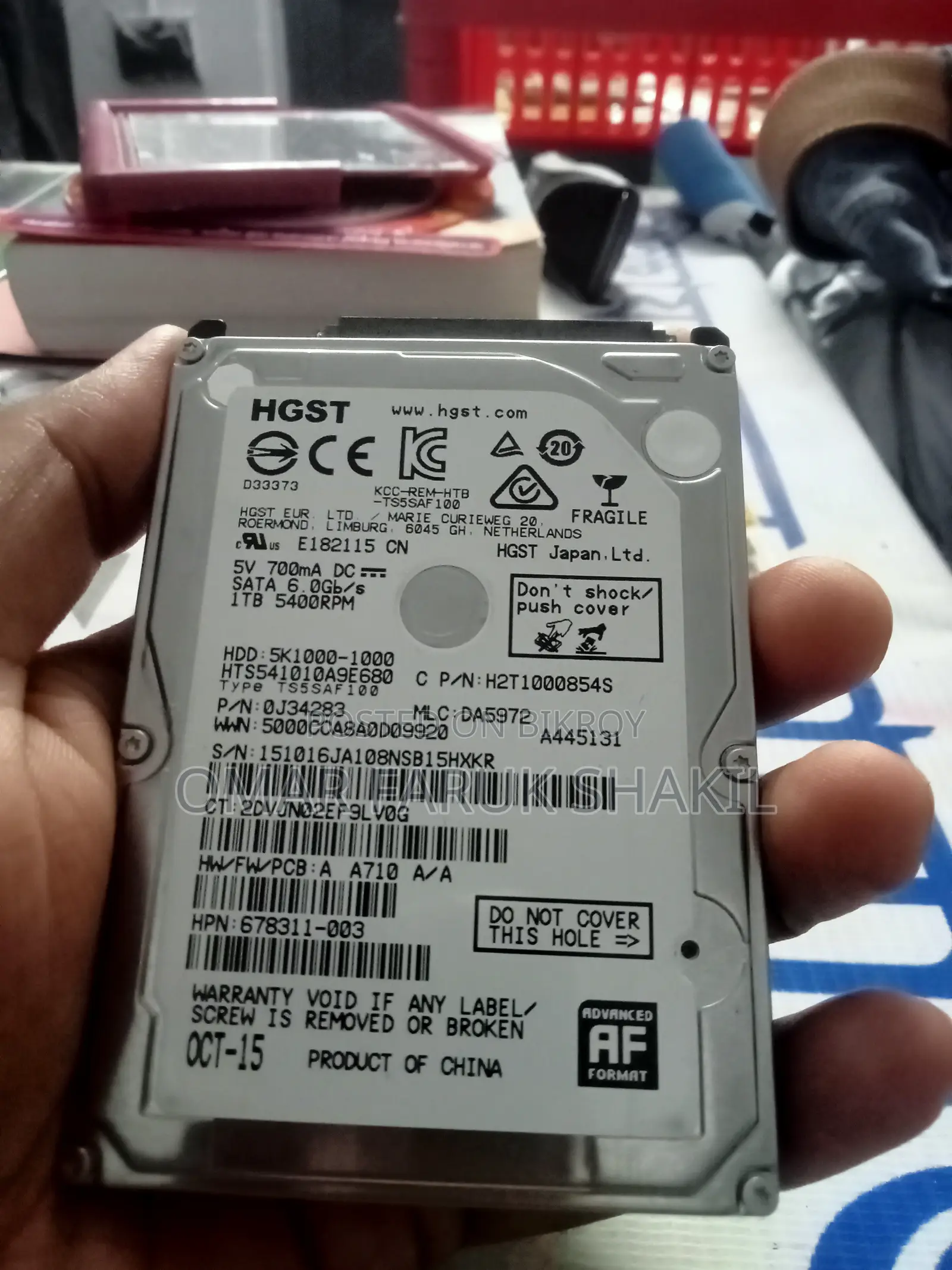1tb HGST 2.5" HDD for Sale