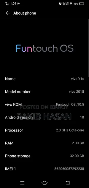 Vivo Y1s 32 GB Blue