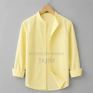 Premium Quality Solid Band Collar Long Sleeve Shirt