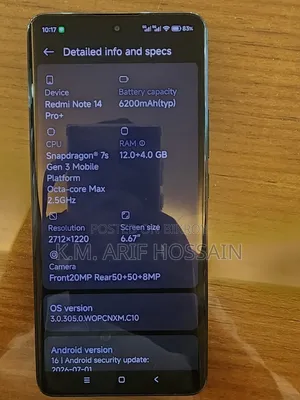 Xiaomi Redmi Note 14 Pro+ 5G 256 GB Black
