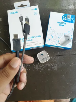 অ্যাঙ্কার জোলো ৩০ ওয়াট ফাস্ট চার্জার + অ্যাঙ্কার ৩২২ ইউএসবি-সি ক্যাবল (ফ্রেশ কন্ডিশন)