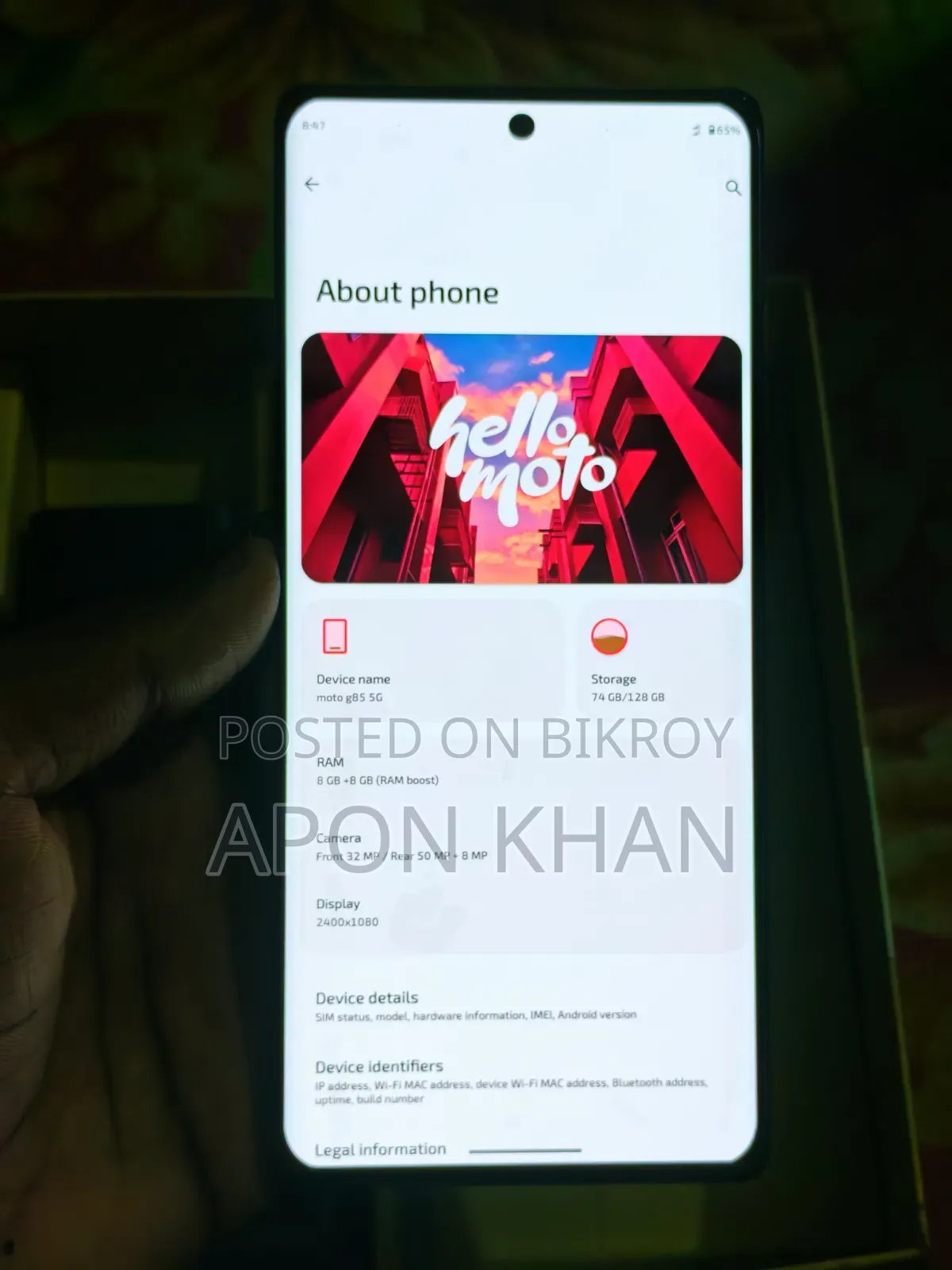 Motorola Moto G85 128 GB Yellow