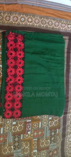Green and Red Colour Sari