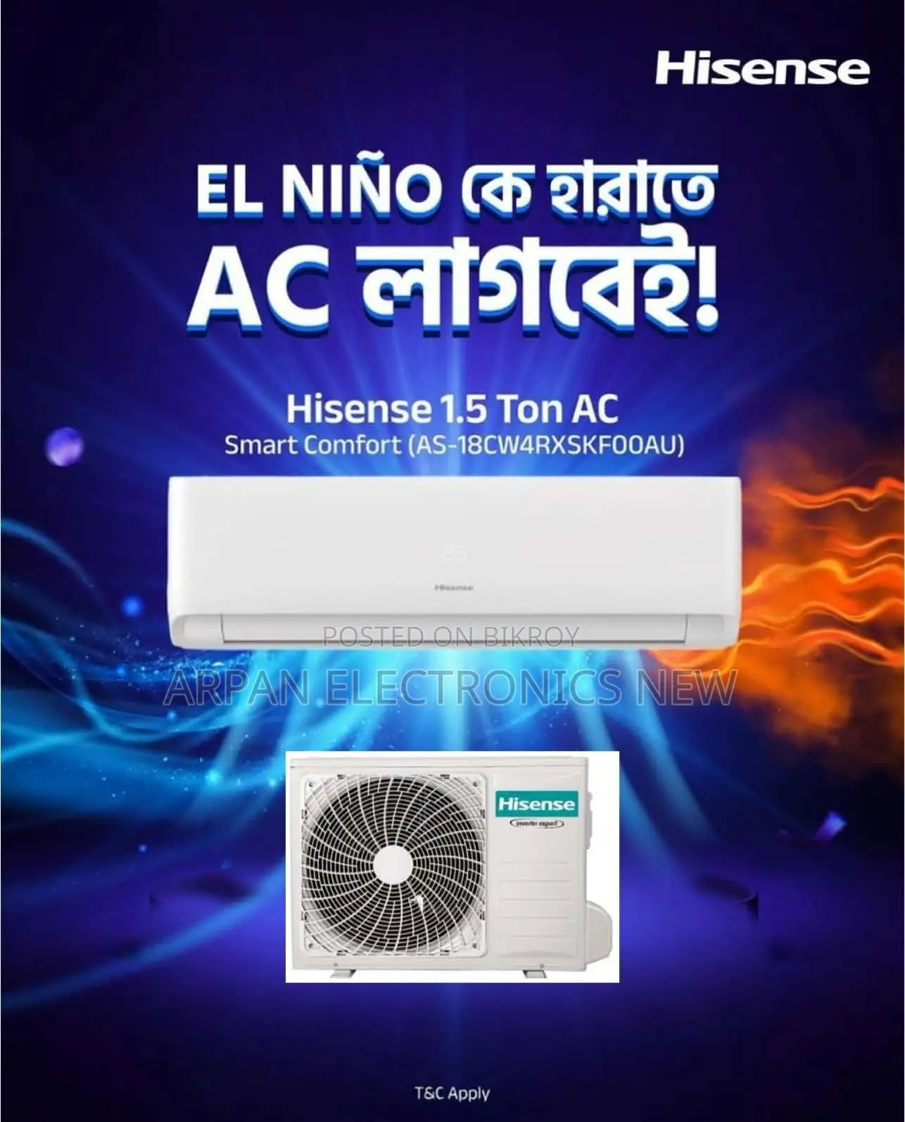 Hisense 1.5 Ton Smart Comfort Advanced Quality Smart AC