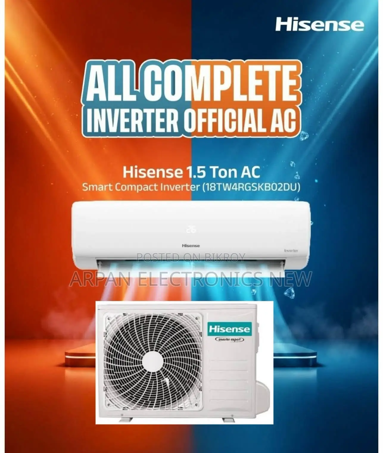 Hisense Inverter AC 1.5 Ton Eco-Friendly R32 Refrigerant