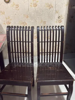 Shegun Wood Dining Table Set With Glass Top – 6 Chairs