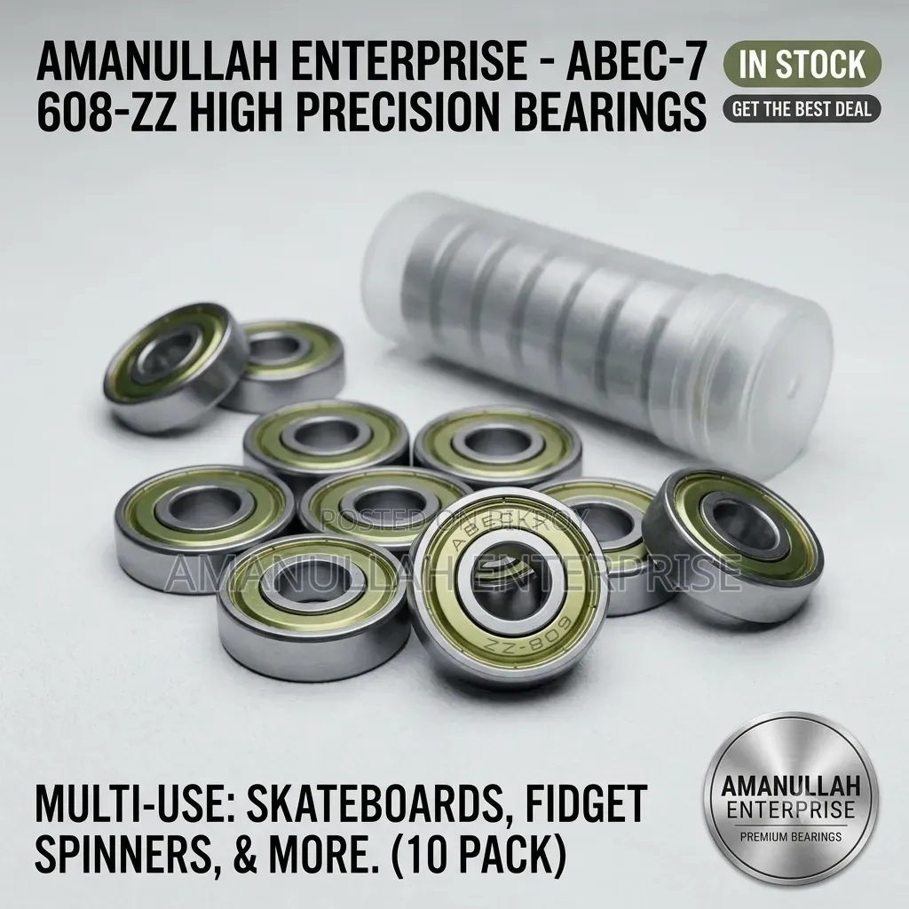 High-Speed ABEC-7 Skateboard Bearings | Smooth Durable (10 Pcs)
