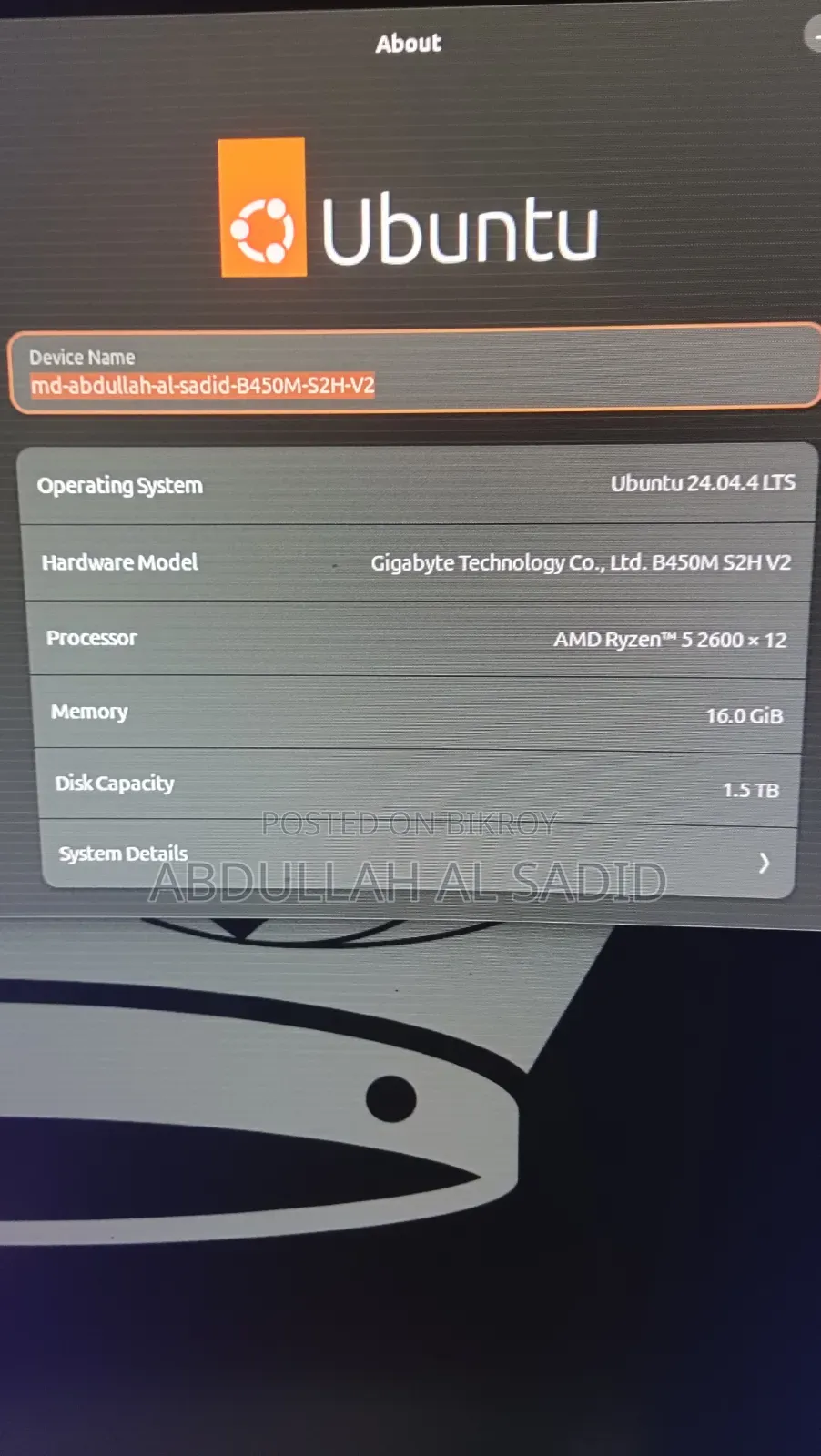 Desktop Computer 16GB AMD Ryzen 5 SSHD+SSD 512GB