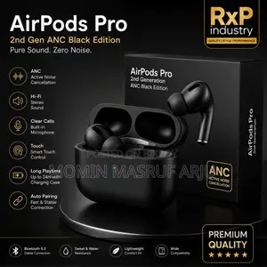 AirPods Pro 2nd Gen ANC Black Edition Bluetooth 5.3 Wireless