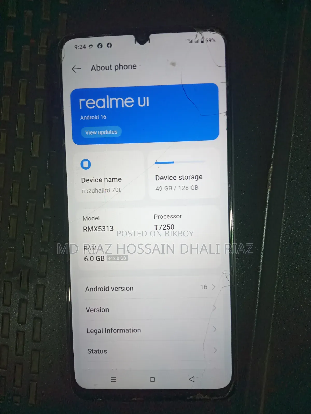 Realme Note 70T 128 GB Black
