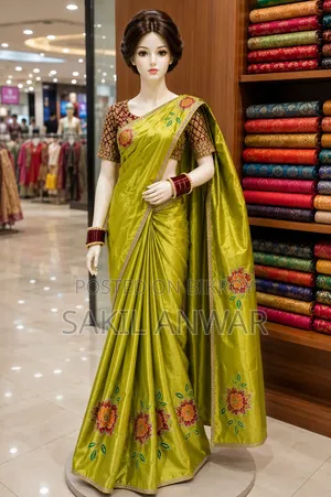 Beautiful Handprint Saree, Soft and Shiny