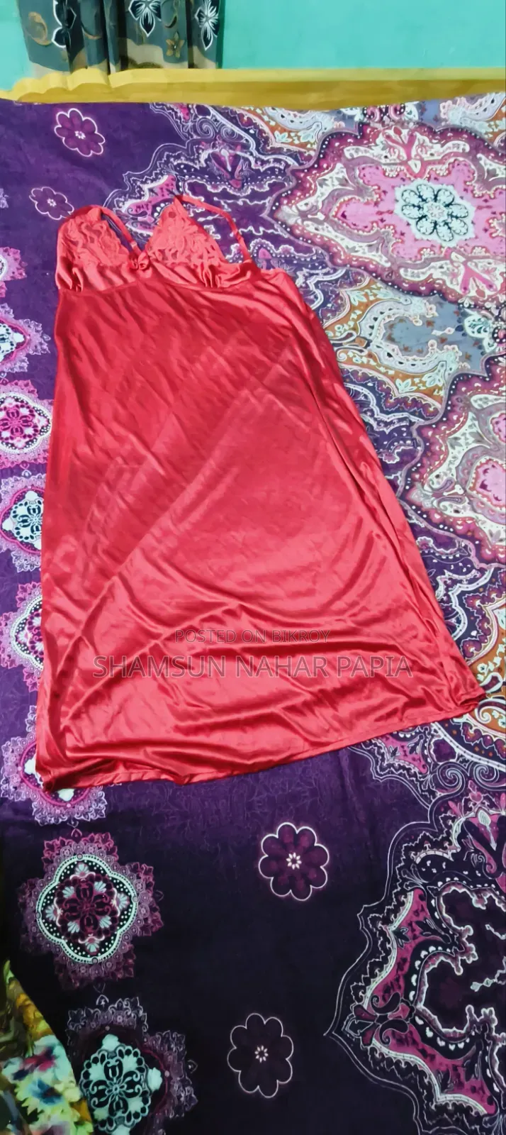 Premium Red Satin Nightwear / Nightie Set