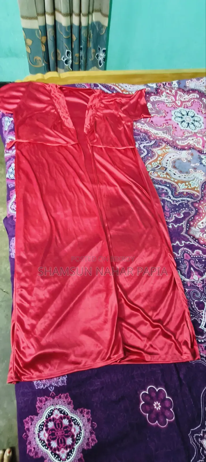 Premium Red Satin Nightwear / Nightie Set