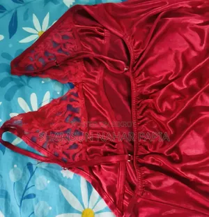 Premium Red Satin Nightwear / Nightie Set