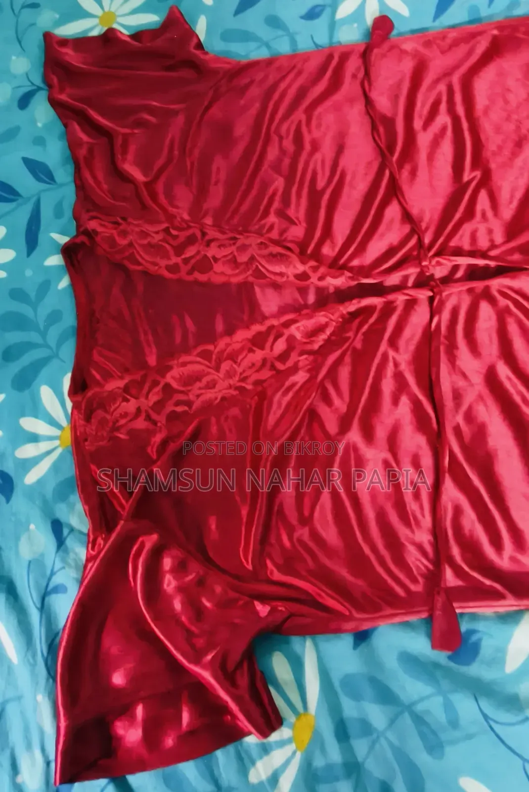 Premium Red Satin Nightwear / Nightie Set