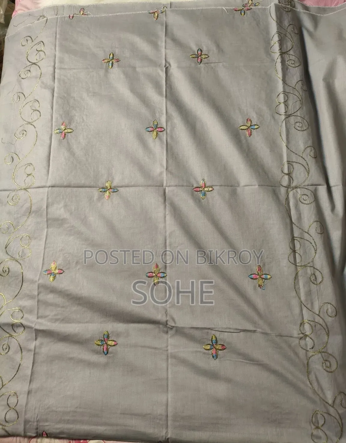 Ganga Mishal Cotton Embroidered Three-Piece
