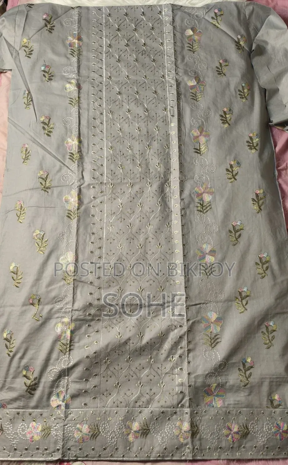 Ganga Mishal Cotton Embroidered Three-Piece