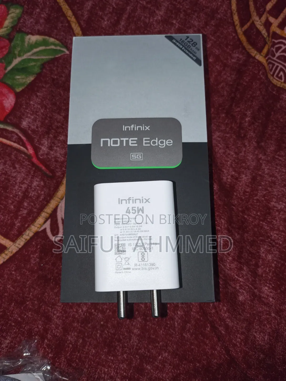 নতুন ইনফিনিক্স নোট এজ ১২৮ জিবি কালো
