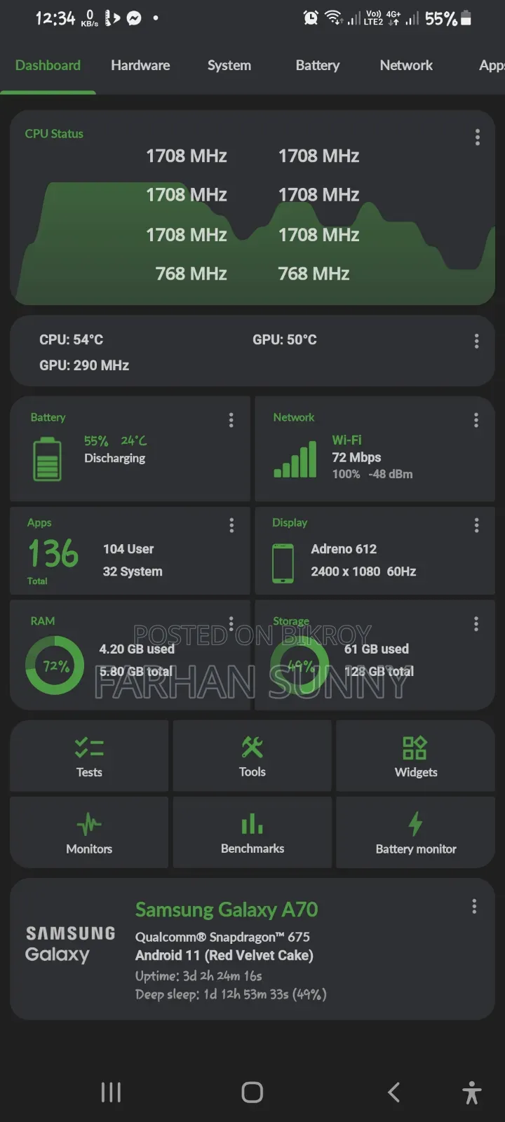 Samsung Galaxy A70 128 GB Black