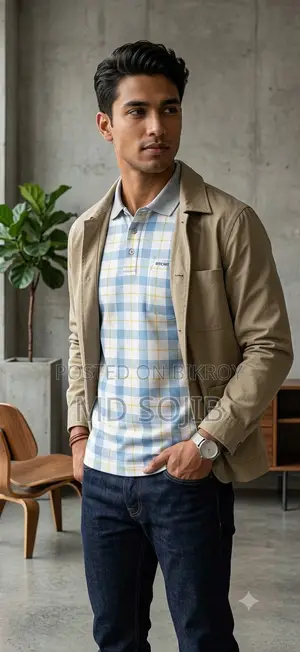 প্রিমিয়াম চেকের কলার পোলো টি-শার্ট (Classic Checkered Polo T-Shirt)