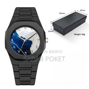 Arabic Dial Premium Marble Finish Ladies Watch With Butterfly Lock