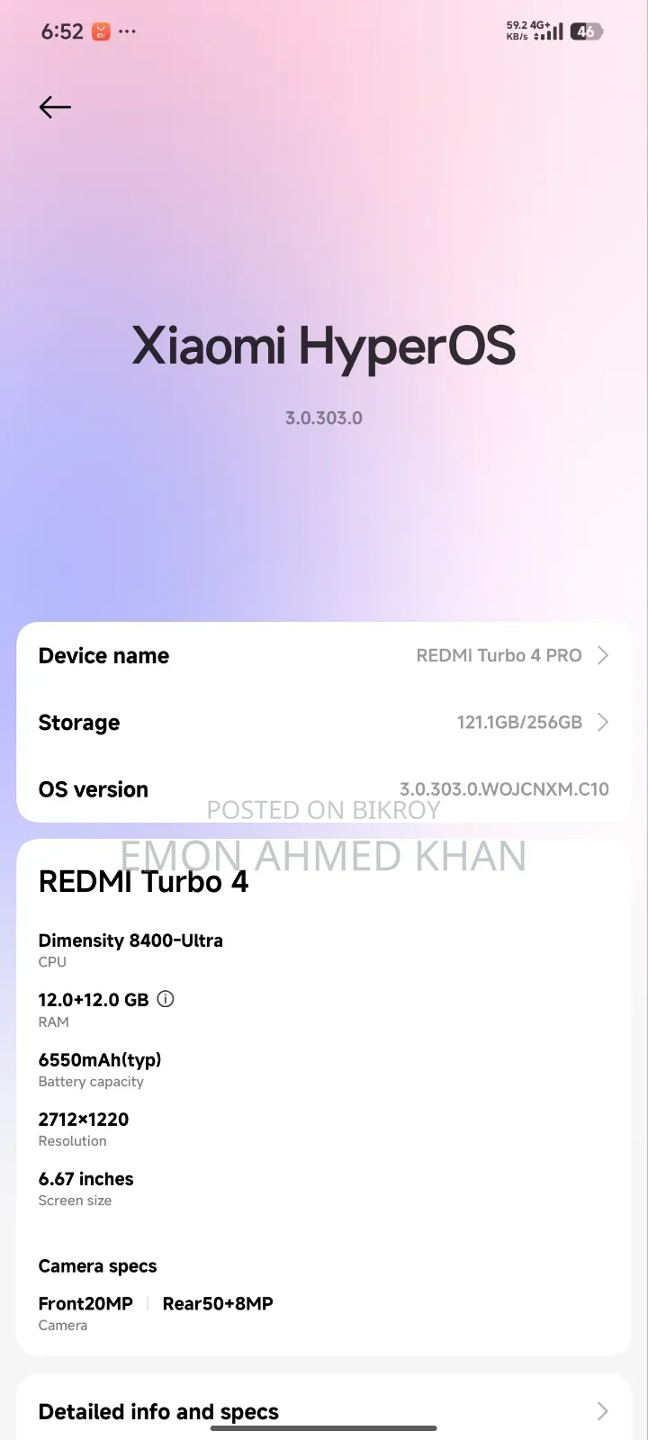 New Xiaomi Redmi Turbo 4 256 GB Black