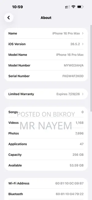 Apple iPhone 16 Pro Max 256 GB Black