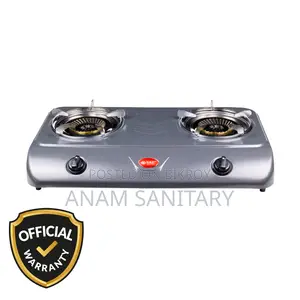 Gazi HTG-2090A Stainless Steel Double Burner Gas Stove NG/LPG