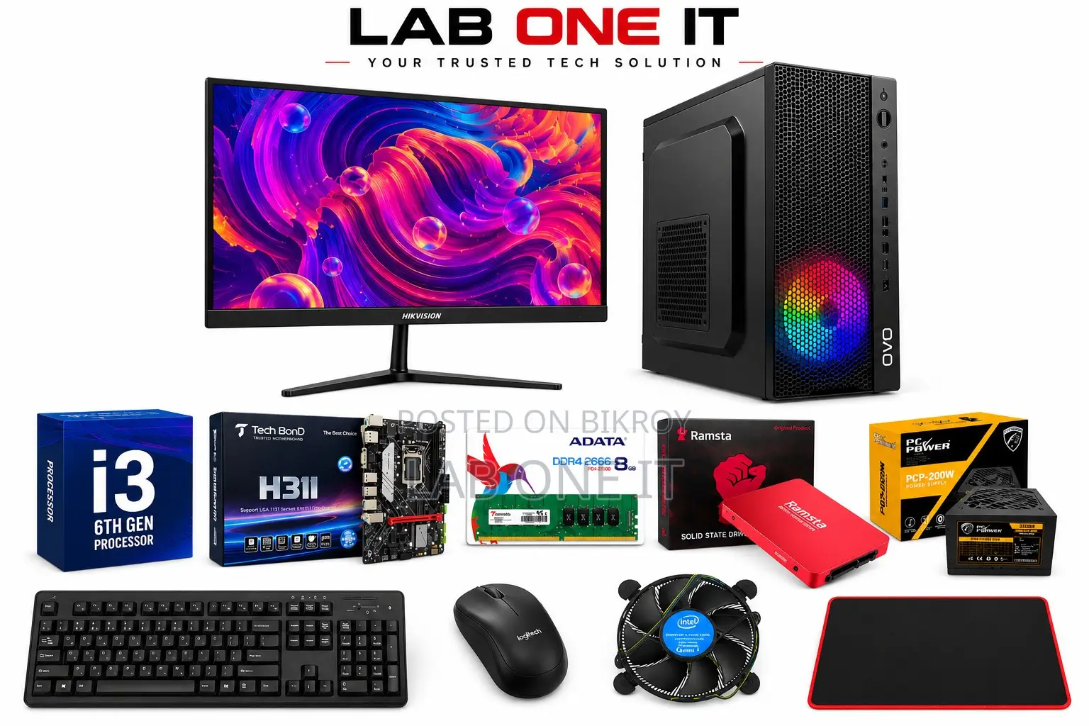 New Desktop Computer 8GB Intel Core I3 SSD 128GB