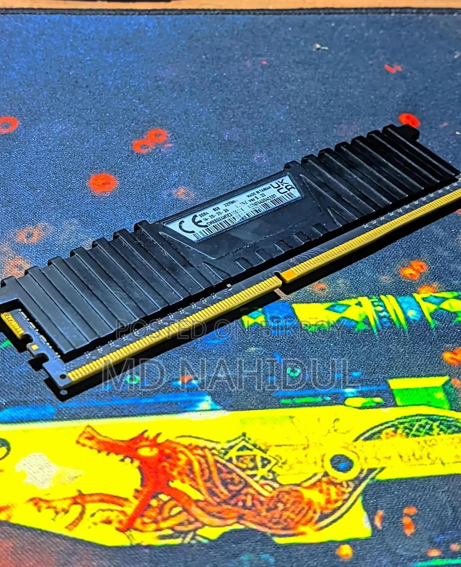 Corsair Vengeance 8GB 3200MHz DDR4 Desktop RAM. Price: 4500/-