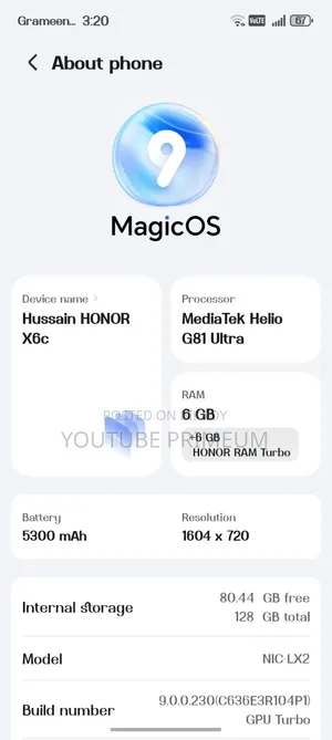 New Honor X6C 128 GB Black