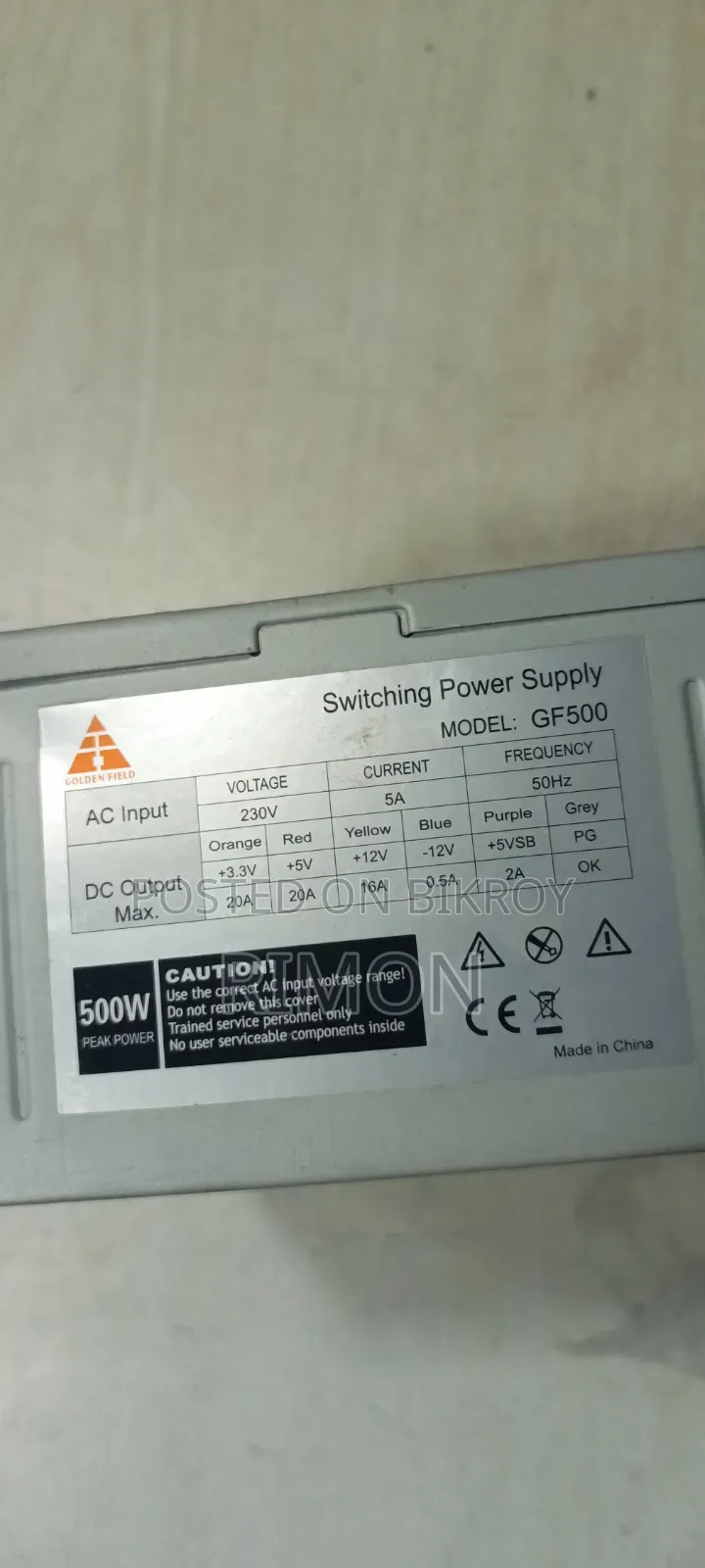 Golden Field GF500 500W Power Supply