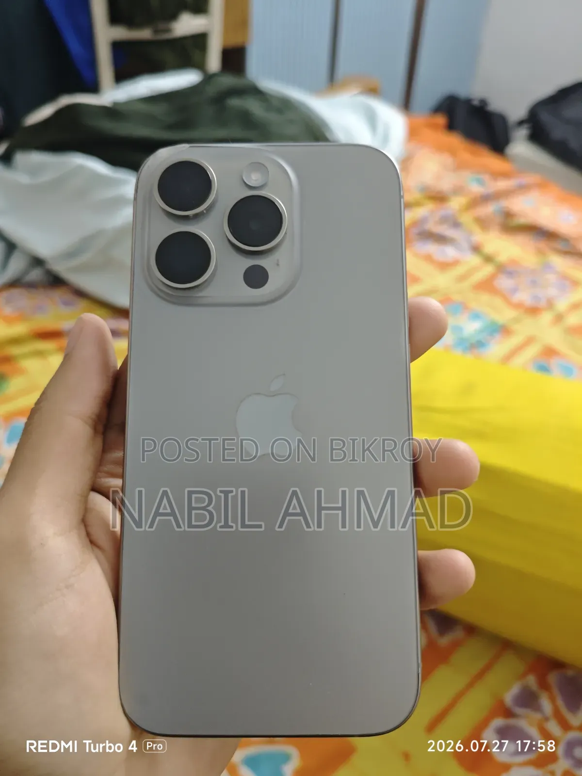 অ্যাপল আইফোন ১৫ প্রো ১২৮ জিবি রোজ গোল্ড