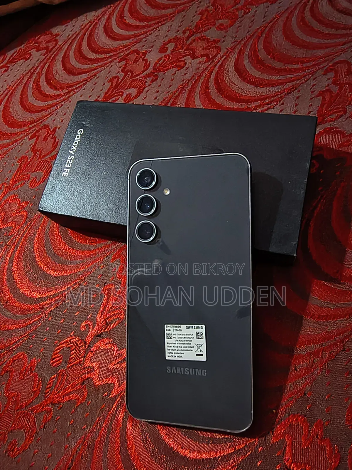 স্যামসাং গ্যালাক্সি এস২৩ এফই ২৫৬ জিবি ব্ল্যাক
