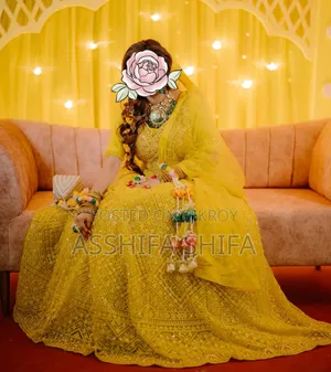 ভারতীয় হলুদ ব্রাইডাল লেহেঙ্গা