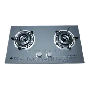 Gazi TG-204 LPG Smiss Double Burner Glass Body Gas Stove (For Cylinder)