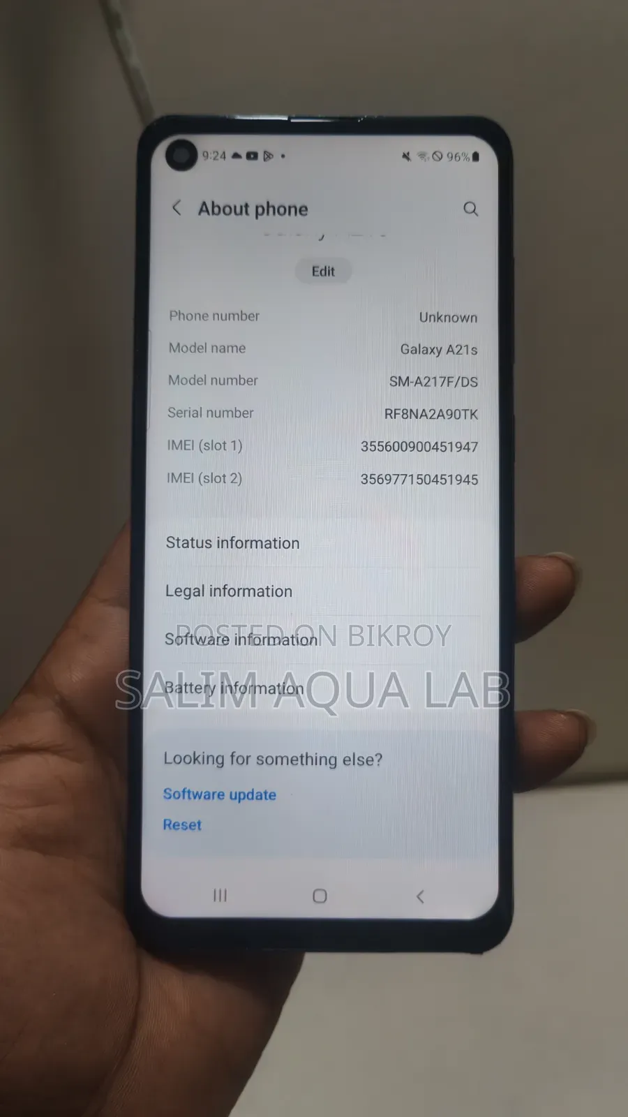 স্যামসাং গ্যালাক্সি A21s 64 GB নীল