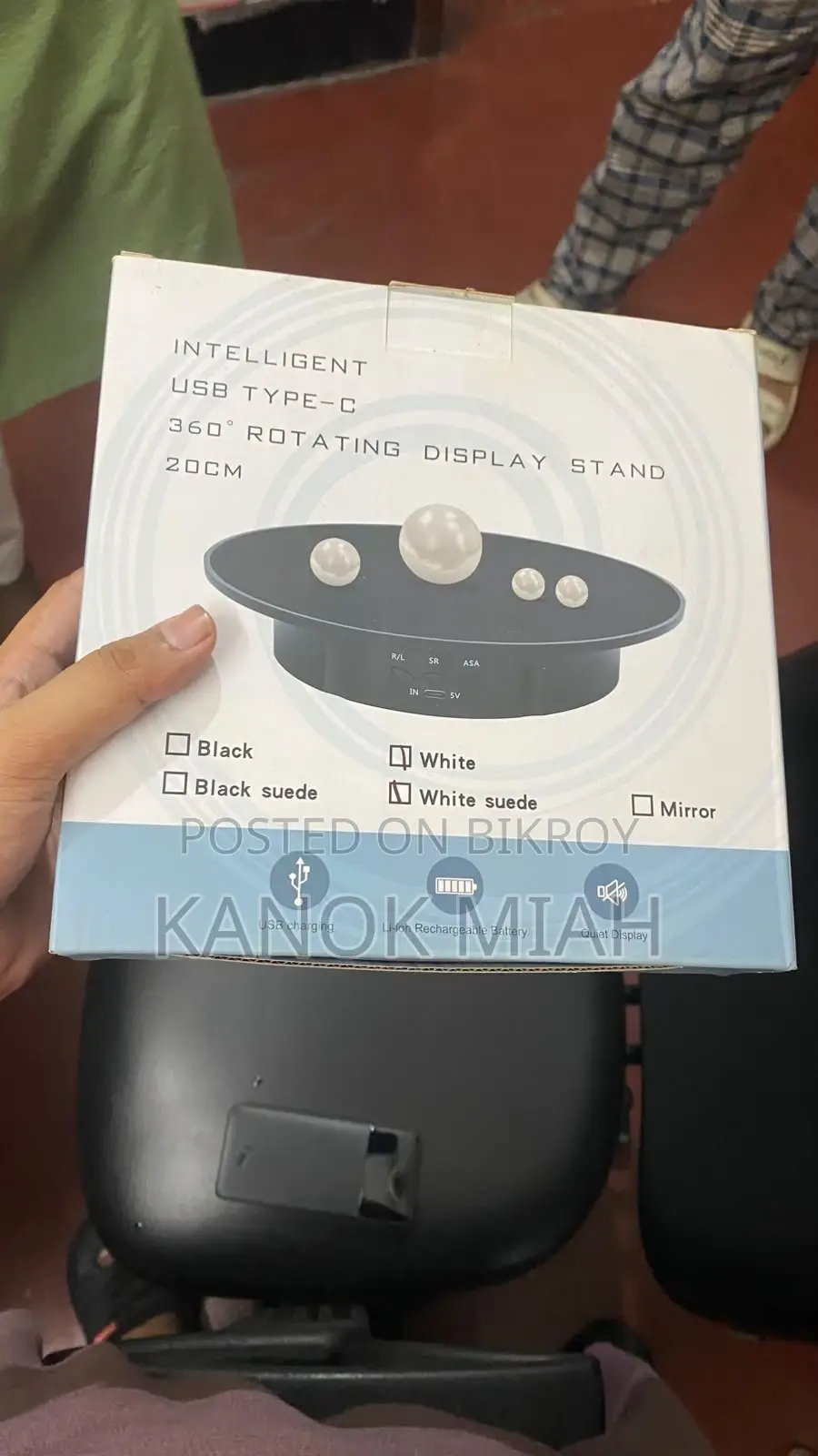ইন্টেলিজেন্ট ইউএসবি চার্জিং ৩৬০° রোটেশন ডিসপ্লে স্ট্যান্ড