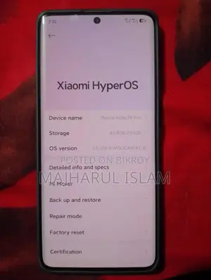 নতুন Xiaomi Redmi Note 14 Pro 5G 256 GB পিংক