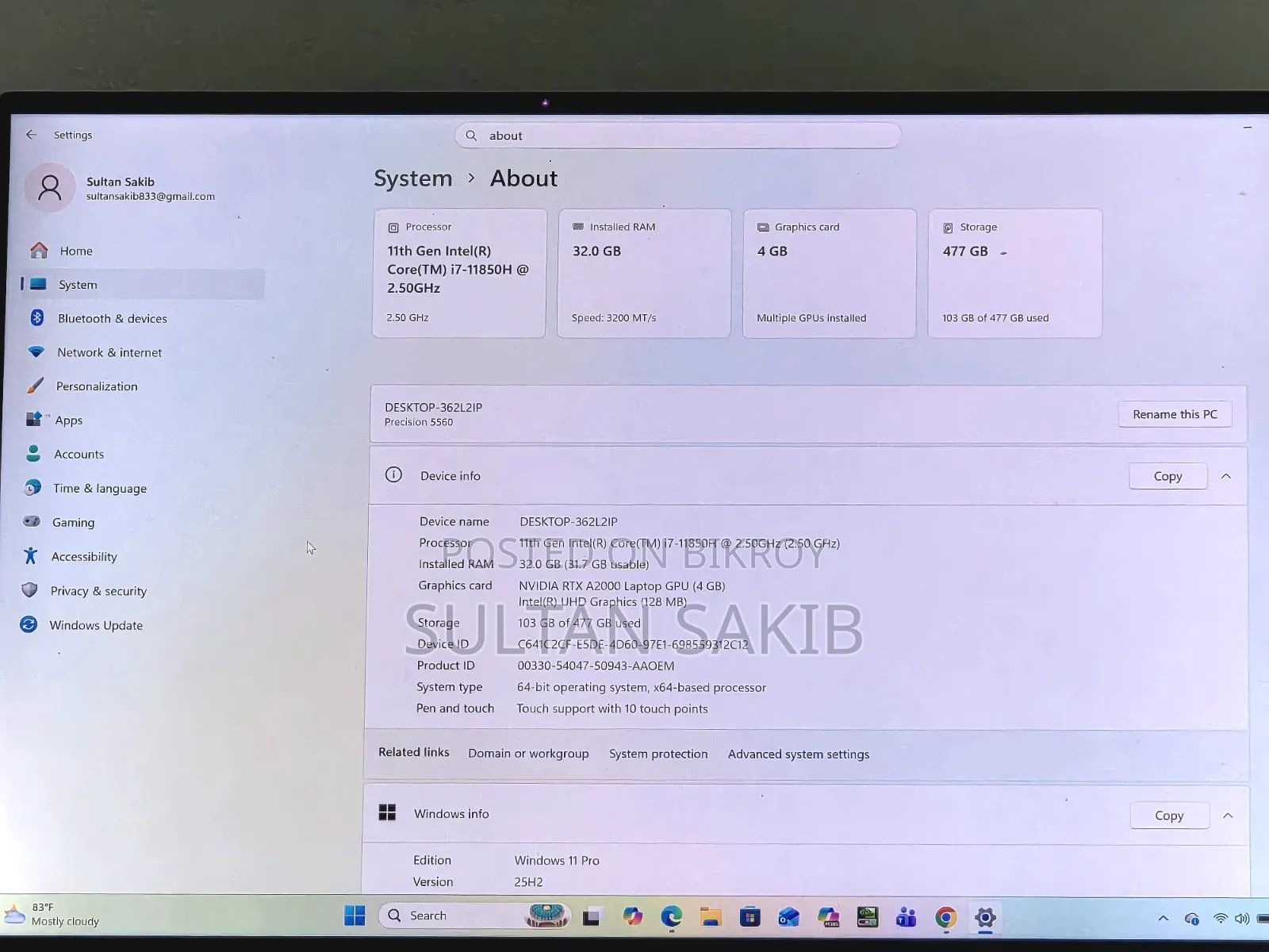 New Laptop Dell Precision 5560 32GB Intel Core I7 SSD 512GB