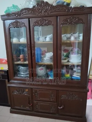 Solid Shegun Wood Display Cabinet