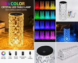 8Color Crystal Diamond LED Table Lamp | Rechargeable |